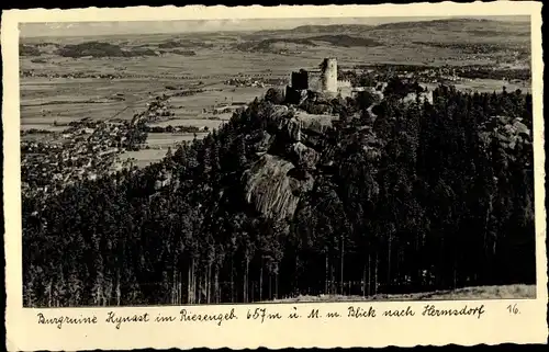 Ak Sobieszów Hermsdorf Kynast Riesengebirge Schlesien, Blick auf den Ort