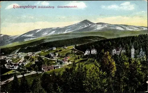 Ak Brückenberg b. Krummhübel Riesengebirge Schlesien, Gesamtansicht