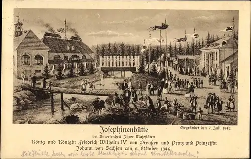 Ak Szklarska Poręba Schreiberhau Riesengebirge Schlesien, Josephinenhütte, König Friedrich Wilhelm