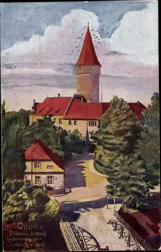 Künstler Ak Opole Oppeln Schlesien, Piastenschloss