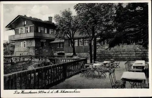 Ak Karłów Karlsberg Schlesien, Szczeliniec Wielki, Heuscheuer, Schweizerhaus