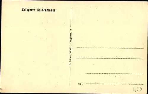 Ak Złotniki Lubańskie Goldentraum Schlesien, Talsperre