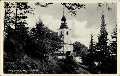 Ak Międzygórze Wölfelsgrund Schlesien, Spitzberg, Kirche Maria Schnee