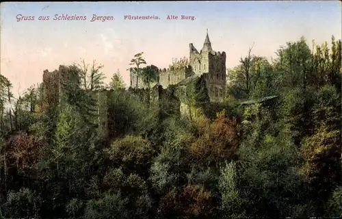Ak Książ Fürstenstein Wałbrzych Waldenburg Schlesien, Burg, Schloss Fürstenstein, Zamek Książ