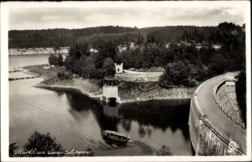 Ak Leśna Marklissa Schlesien, Queistalsperre, Sperrmauer