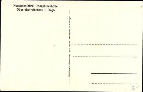 Ak Szklarska Poręba Schreiberhau Riesengebirge Schlesien, Kunstglasfabrik Josephinenhütte