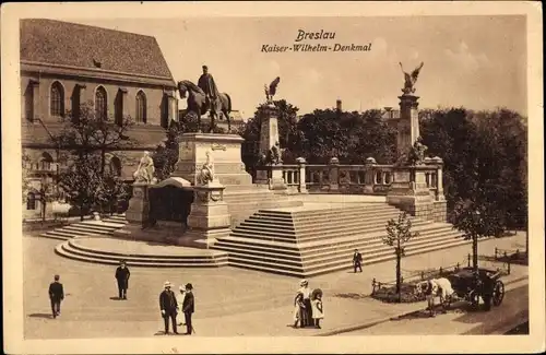 Ak Wrocław Breslau Schlesien, Kaiser Wilhelm Denkmal