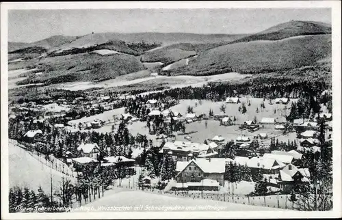 Ak Weißbachtal Szklarska Poręba Schreiberhau Riesengebirge Schlesien, Wintermotiv
