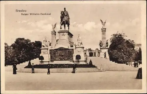 Ak Wrocław Breslau Schlesien, Kaiser Wilhelm Denkmal