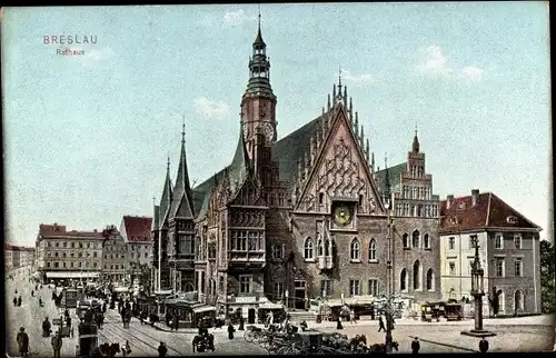 Ak Wrocław Breslau Schlesien, Rathaus