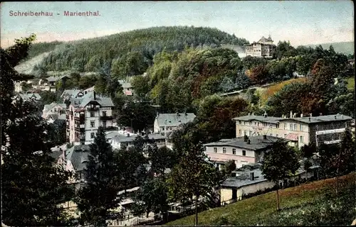 Ak Marienthal Szklarska Poręba Schreiberhau Riesengebirge Schlesien, Gesamtansicht