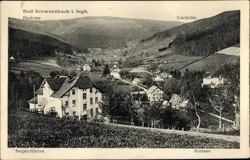 Ak Czerniawa Zdrój Bad Schwarzbach Isergebirge Schlesien, Bergschlößchen, Kurhaus, Heufuder