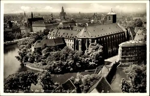 Ak Wrocław Breslau Schlesien, Sandinsel, Sandkirche