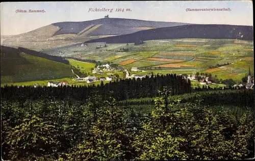 Ak Oberwiesenthal im Erzgebirge Sachsen, Panorama, Fichtelberg, Hammerunterwiesenthal