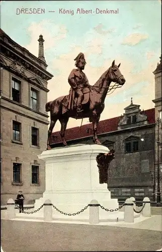 Ak Dresden Altstadt, König Albert Denkmal