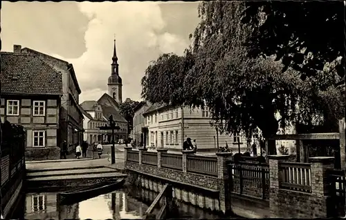 Ak Lübbenau im Spreewald, Wasserpartie am Mühleneck