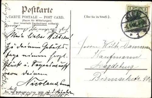 Ak Kiel, Am Markt, Geschäftshäuser, Kutsche