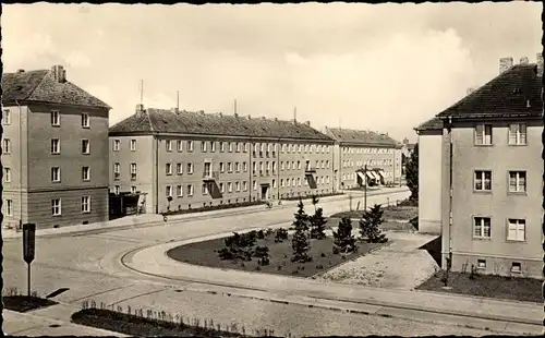 Ak Guben in der Niederlausitz, Blick auf die Helmut Just Straße, Wohngegend