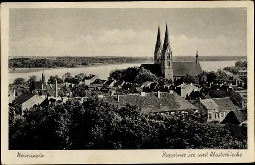 Ak Neuruppin in Brandenburg, Ruppiner See und Klosterkirche