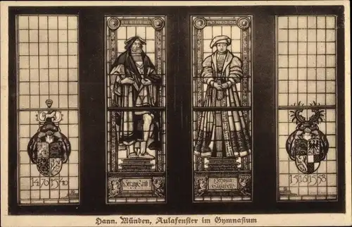 Ak Hann. Münden in Niedersachsen, Aulafenster im Gymnasium