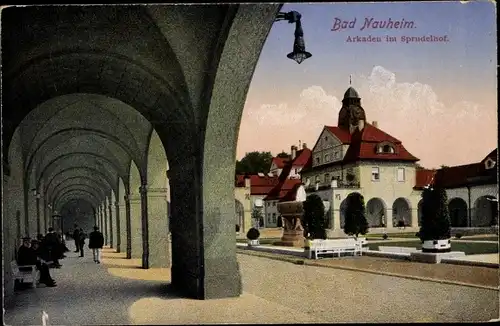 Ak Bad Nauheim in Hessen, Arkaden im Sprudelhof