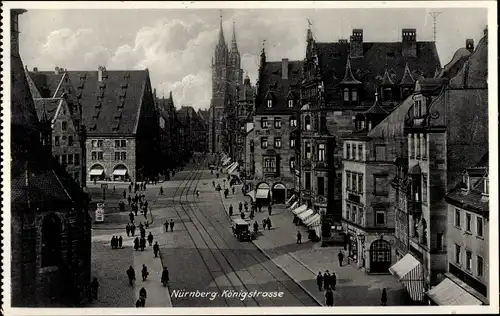 Ak Nürnberg in Mittelfranken, Blick auf Königsstraße