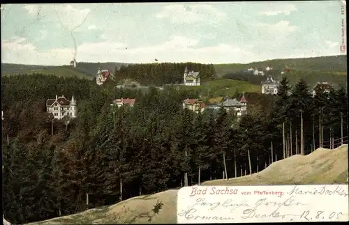 Ak Bad Sachsa im Harz, Blick vom Pfaffenberg