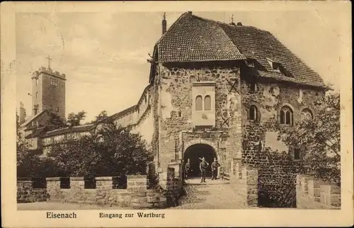 Ak Lutherstadt Eisenach in Thüringen, Wartburg, Eingang