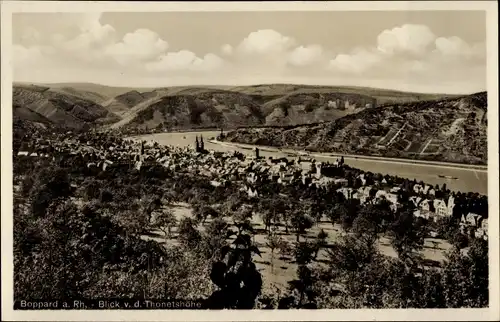 Ak Boppard am Rhein, Blick v. d. Thonetshöhe, Panorama