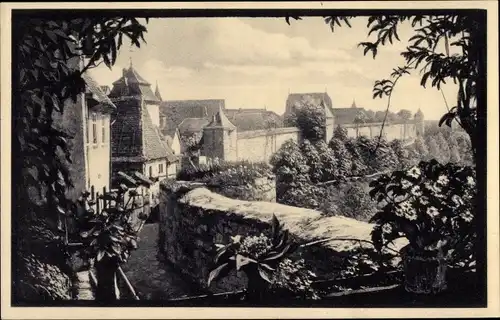 Ak Rothenburg ob der Tauber Mittelfranken, Cafe Breitschwerdt, Blick auf den Kappenzipfel