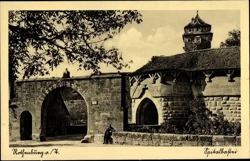 Ak Rothenburg ob der Tauber Mittelfranken, Spitalbastei