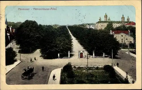 Ak Hannover in Niedersachsen, Herrenhäuser-Allee, Kutsche