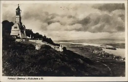 Ak Rüdesheim am Rhein, Niederwald Nationaldenkmal, Panorama