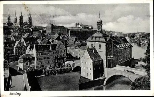 Ak Bamberg in Oberfranken, Teilansicht, Brücke