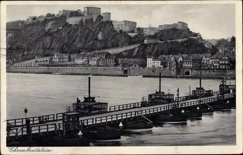 Ak Koblenz am Rhein, Ehrenbreitstein, Brücke, Teilansicht