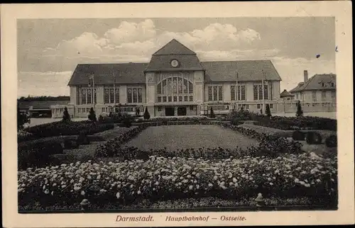 Ak Darmstadt in Hessen, Hauptbahnhof, Ostseite