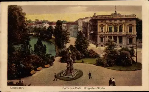 Ak Düsseldorf am Rhein, Cornelius-Platz, Hofgarten-Straße