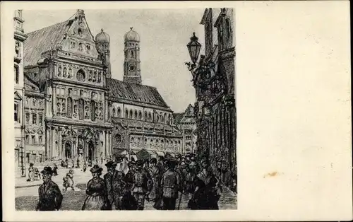 Künstler Ak Schwager, O., München, St. Michaelshofkirche mit Augstinerblock, Deutsche Bauwoche 1929