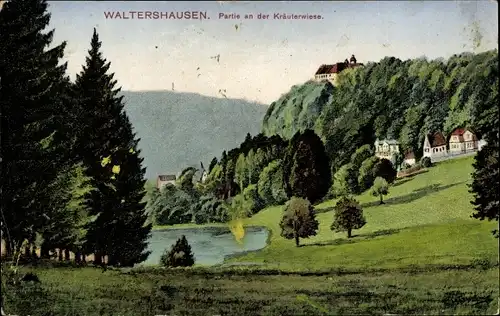 Ak Waltershausen in Thüringen, Partie an der Kräuterwiese