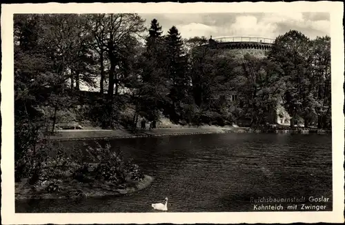 Ak Goslar am Harz, Kahnteich mit Zwinger