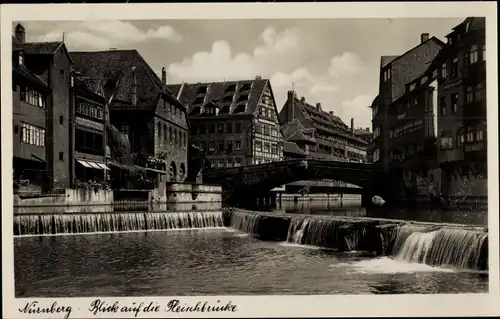 Ak Nürnberg in Mittelfranken, Blick auf die Fleischbrücke