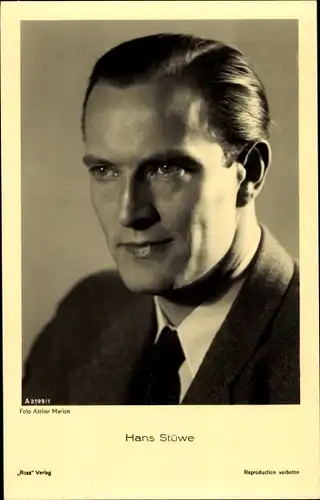 Ak Schauspieler Hans Stüwe, Portrait