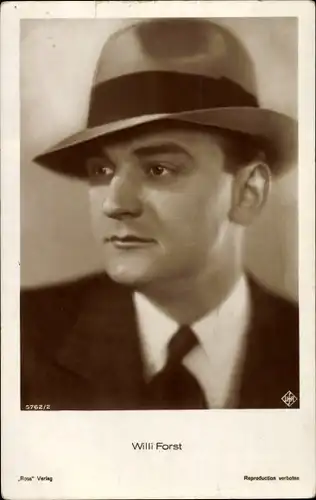 Ak Schauspieler Willi Forst, Portrait, Hut