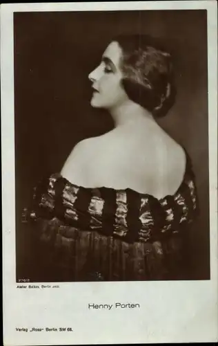 Ak Schauspielerin Henny Porten, Profilansicht