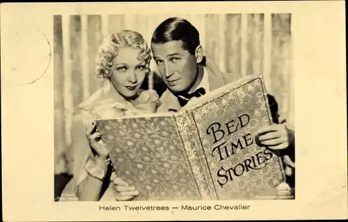 Ak Schauspieler Helen Twelvetrees und Maurice Chevalier, Bedtime Stories, Ross Verlag 7784/1