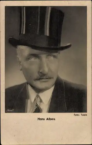 Ak Schauspieler Hans Albers, Portrait, Zylinder