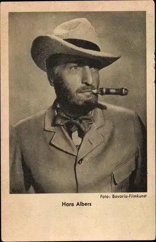 Ak Schauspieler Hans Albers, Portrait, Hut, Zigarre