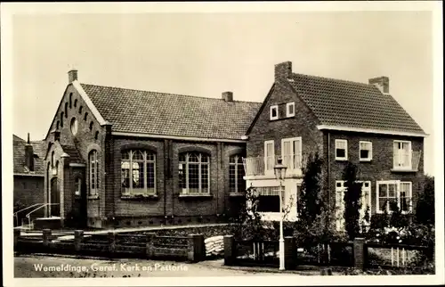 Ak Wemeldinge Zeeland Niederlande, Gereformeerde Kerk en Pastorie