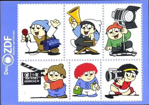 Ak Mainzelmännchen, ZDF, Klasse Fernsehen, Aufkleber