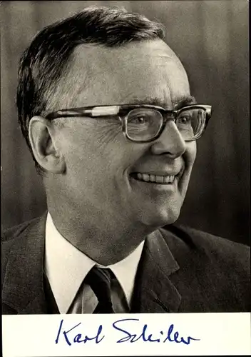 Ak Prof. Dr. Karl  Schiller, Bundesminister für Wirtschaft, SPD